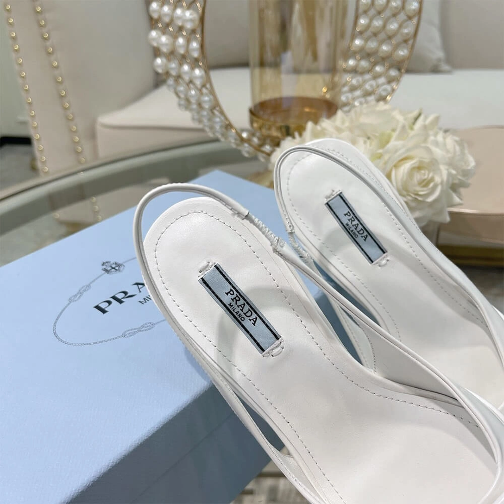 Prada Brushed Leather Slingback Pumps Flexible 3451