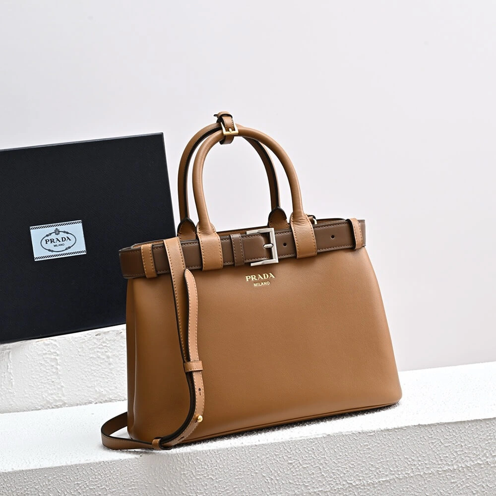 Unisex Prada Buckle small leather handbag with belt(high-end grade) 2903
