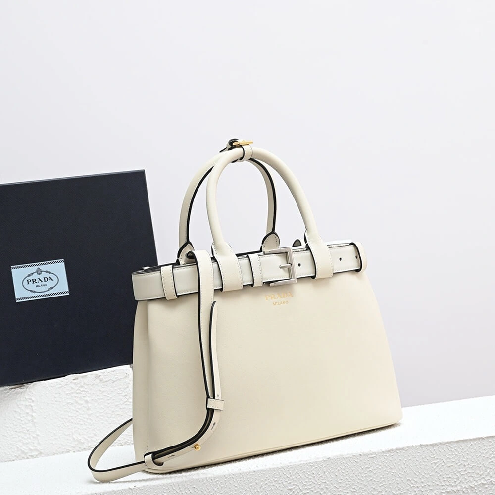 Sophisticated Prada Buckle small leather handbag with belt(high-end grade) 2988