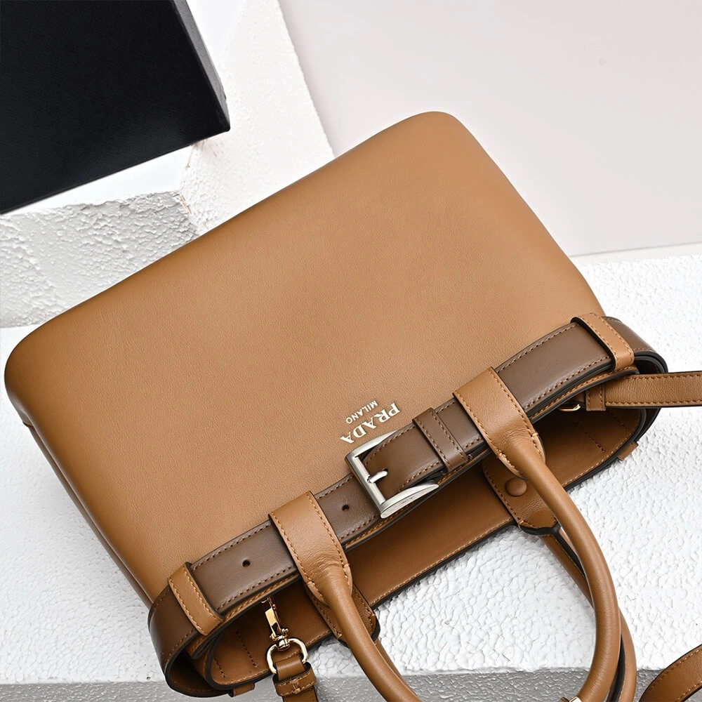 Unisex Prada Buckle small leather handbag with belt(high-end grade) 2903