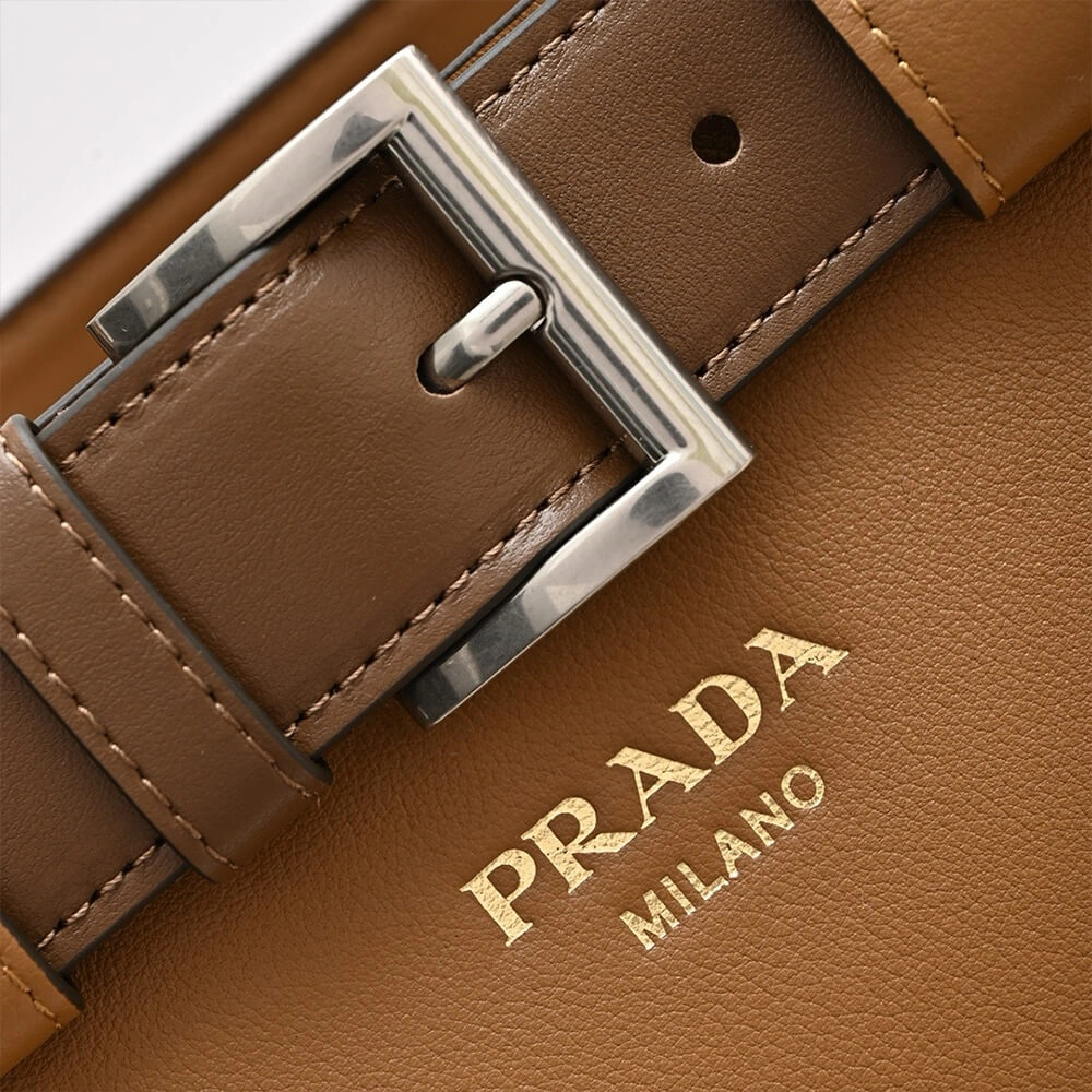 Unisex Prada Buckle small leather handbag with belt(high-end grade) 2903