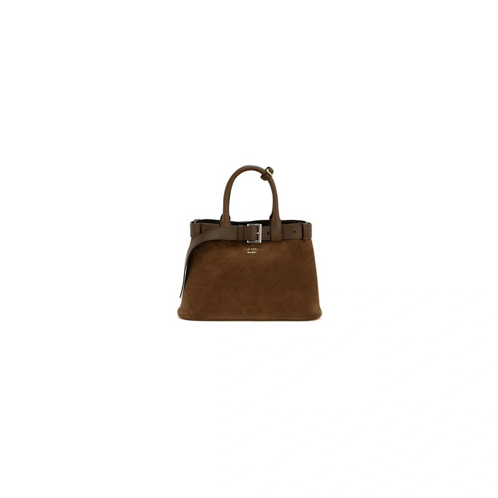 Prada Buckle small suede handbag with belt(high-end grade) Soft 3007