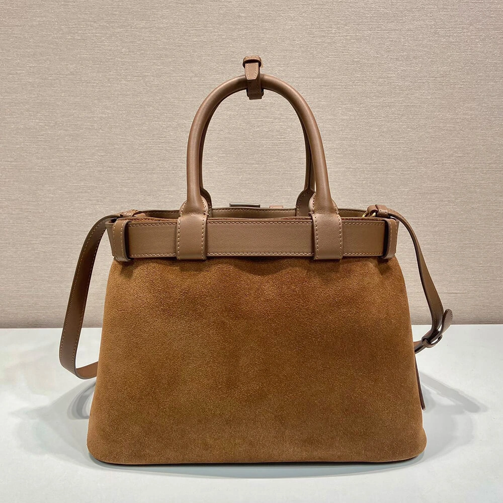 Prada Buckle small suede handbag with belt(high-end grade) Soft 3007