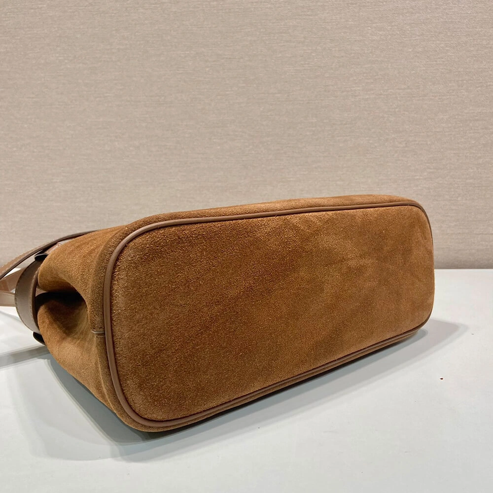 Prada Buckle small suede handbag with belt(high-end grade) Soft 3007