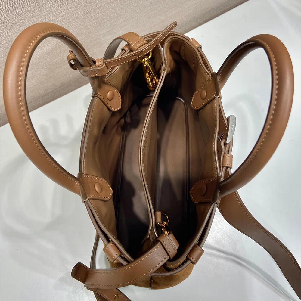Prada Buckle small suede handbag with belt(high-end grade) Soft 3007