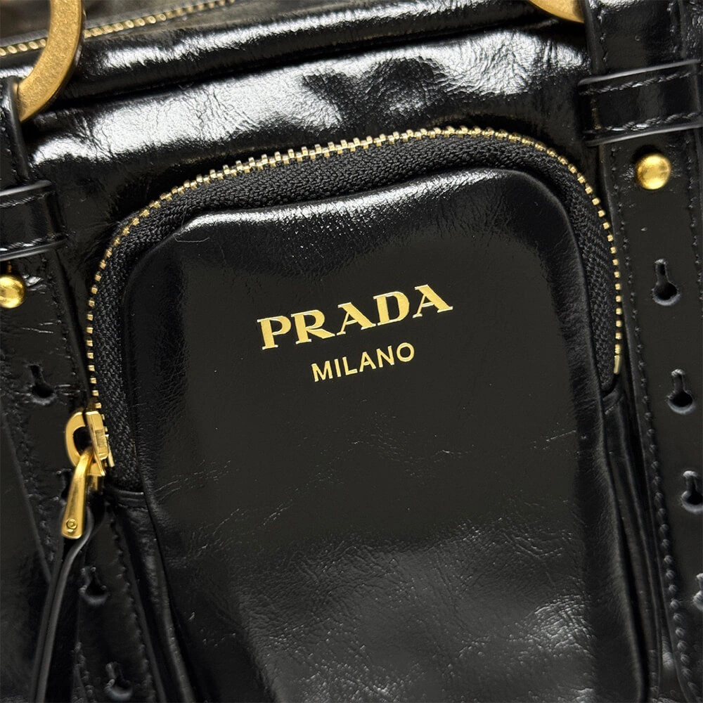 Prada Dangle medium leather top-handle bag(HIGH-END GRADE) Youthful 3051