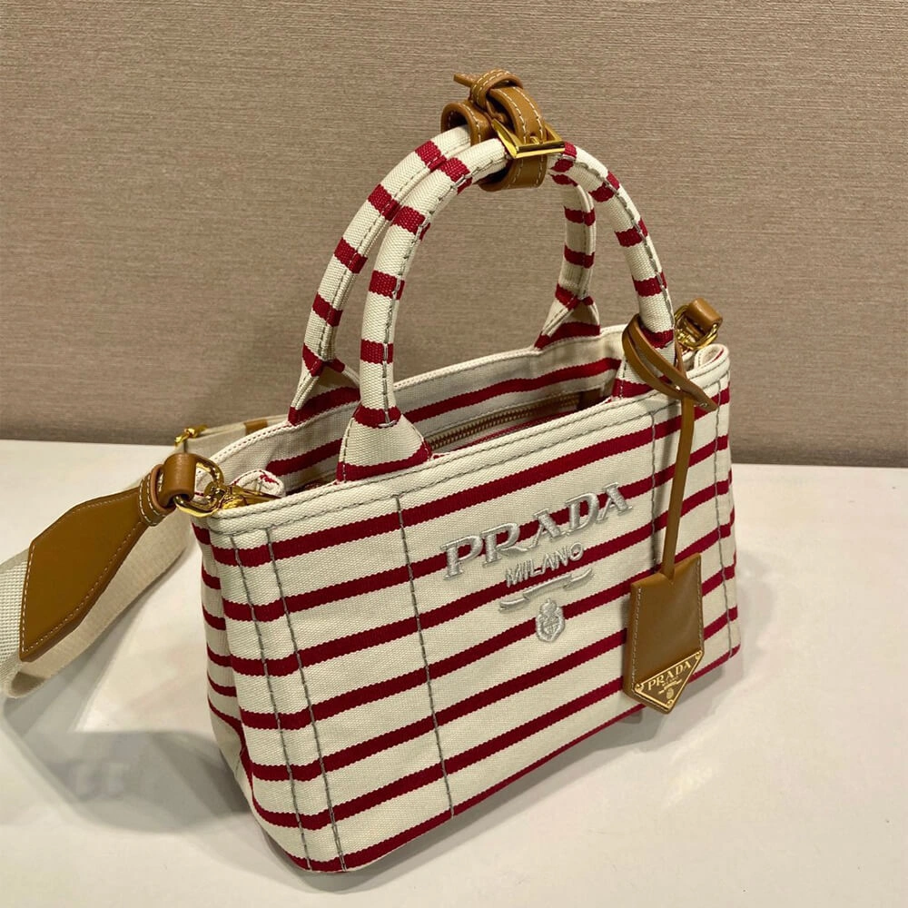 Prada Jardinière striped cotton canvas mini-bag Reliable 2902