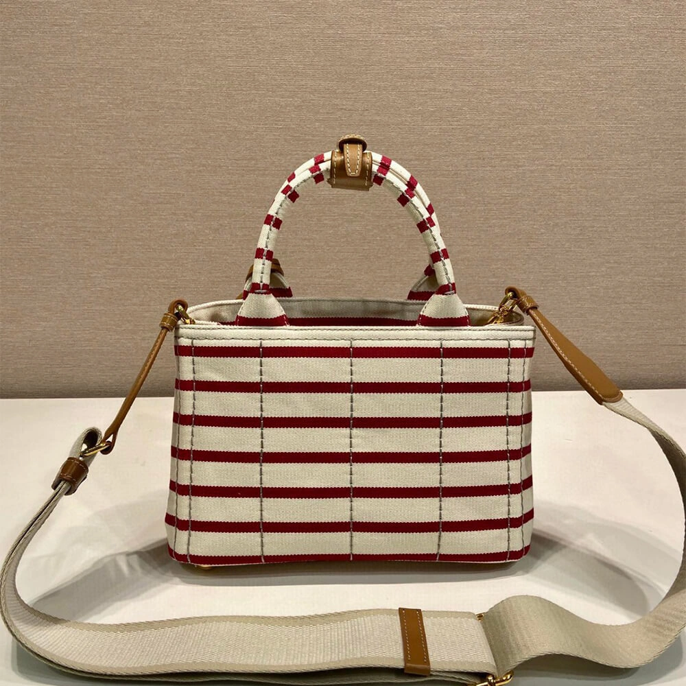 Prada Jardinière striped cotton canvas mini-bag Reliable 2902