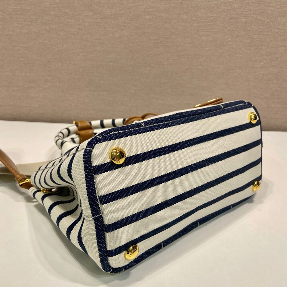 Prada Jardinière striped cotton canvas mini-bag Affordable 2936