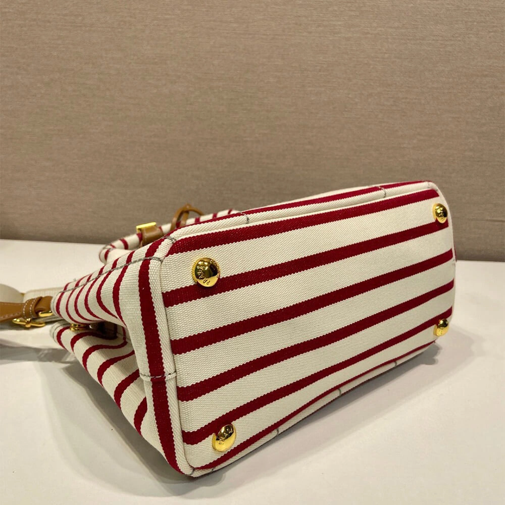 Prada Jardinière striped cotton canvas mini-bag Reliable 2902
