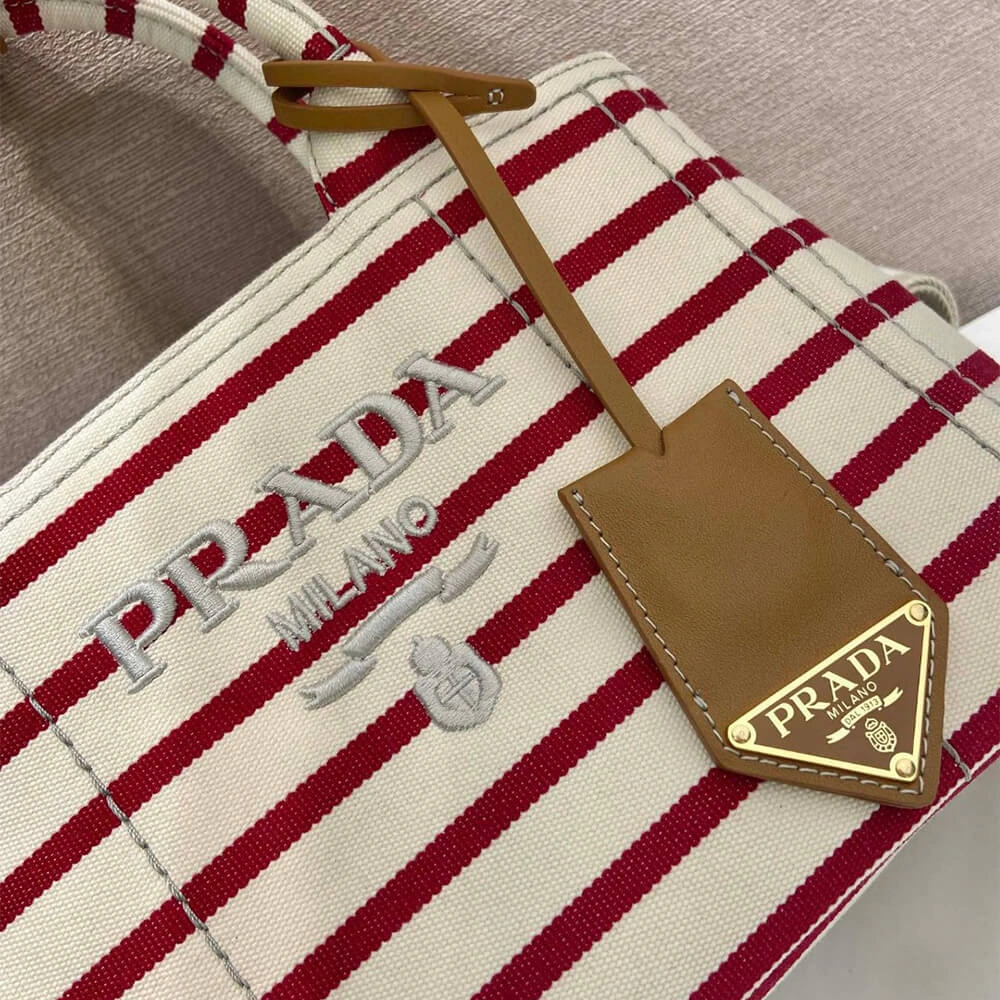 Prada Jardinière striped cotton canvas mini-bag Reliable 2902