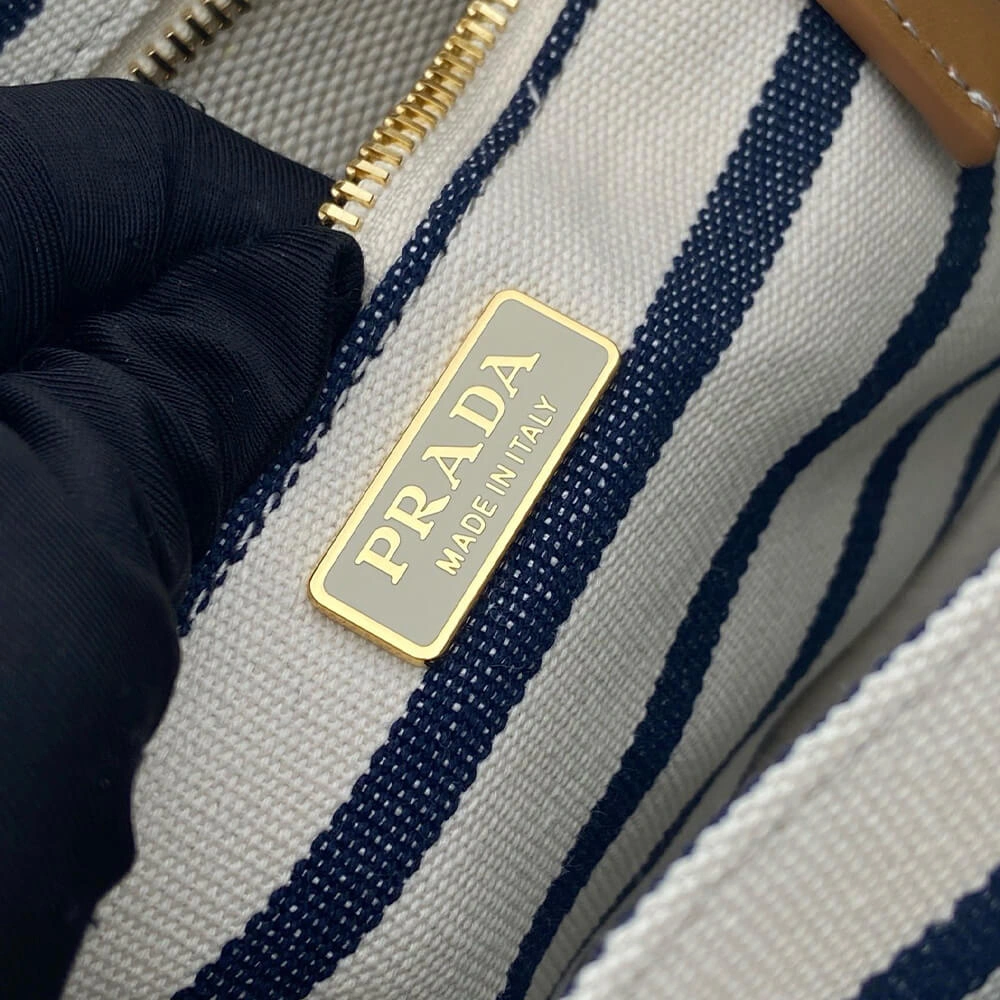 Prada Jardinière striped cotton canvas mini-bag Affordable 2936