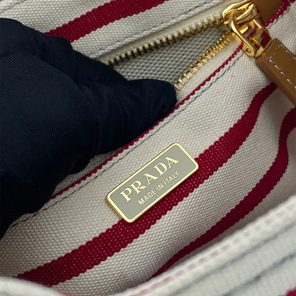 Prada Jardinière striped cotton canvas mini-bag Reliable 2902