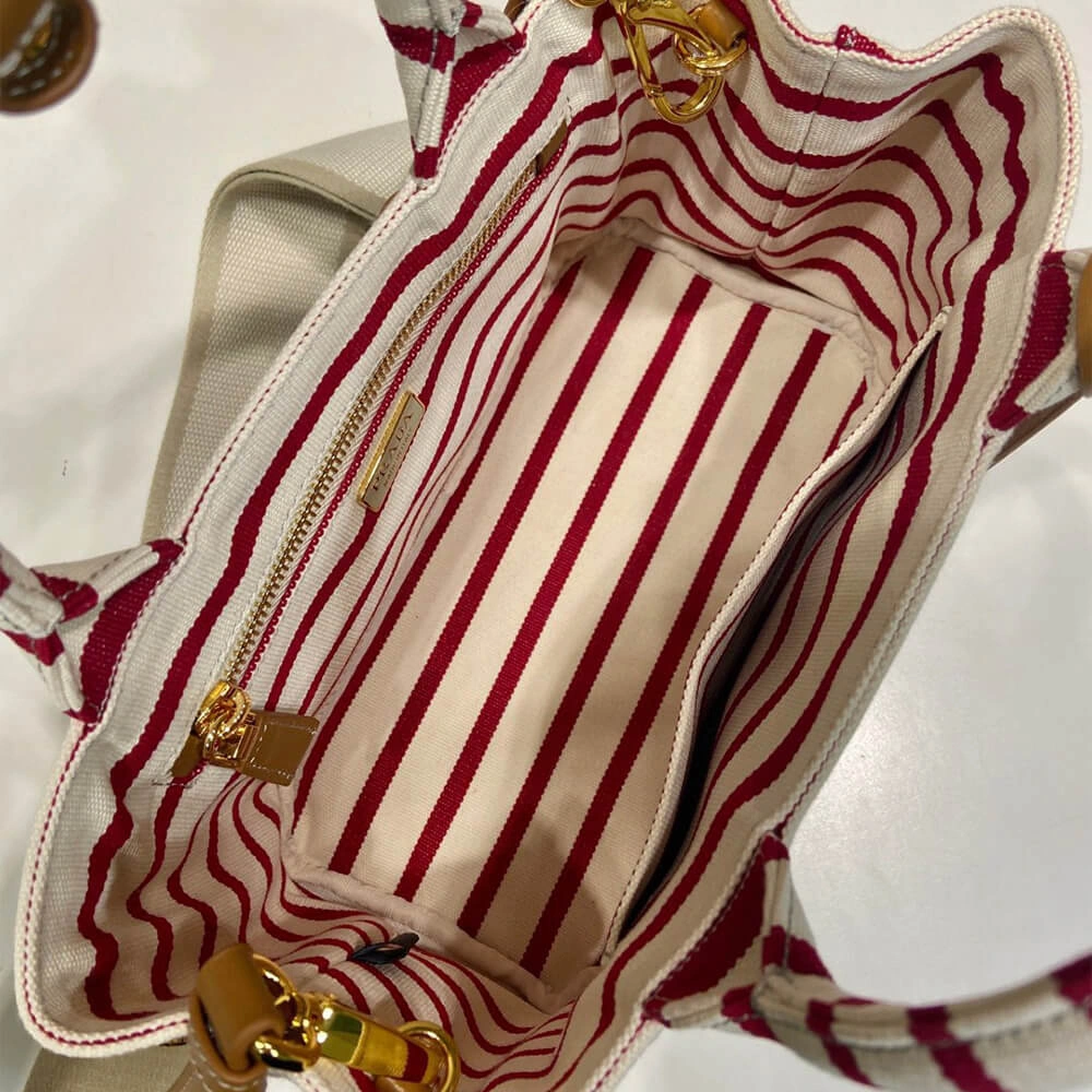 Prada Jardinière striped cotton canvas mini-bag Reliable 2902