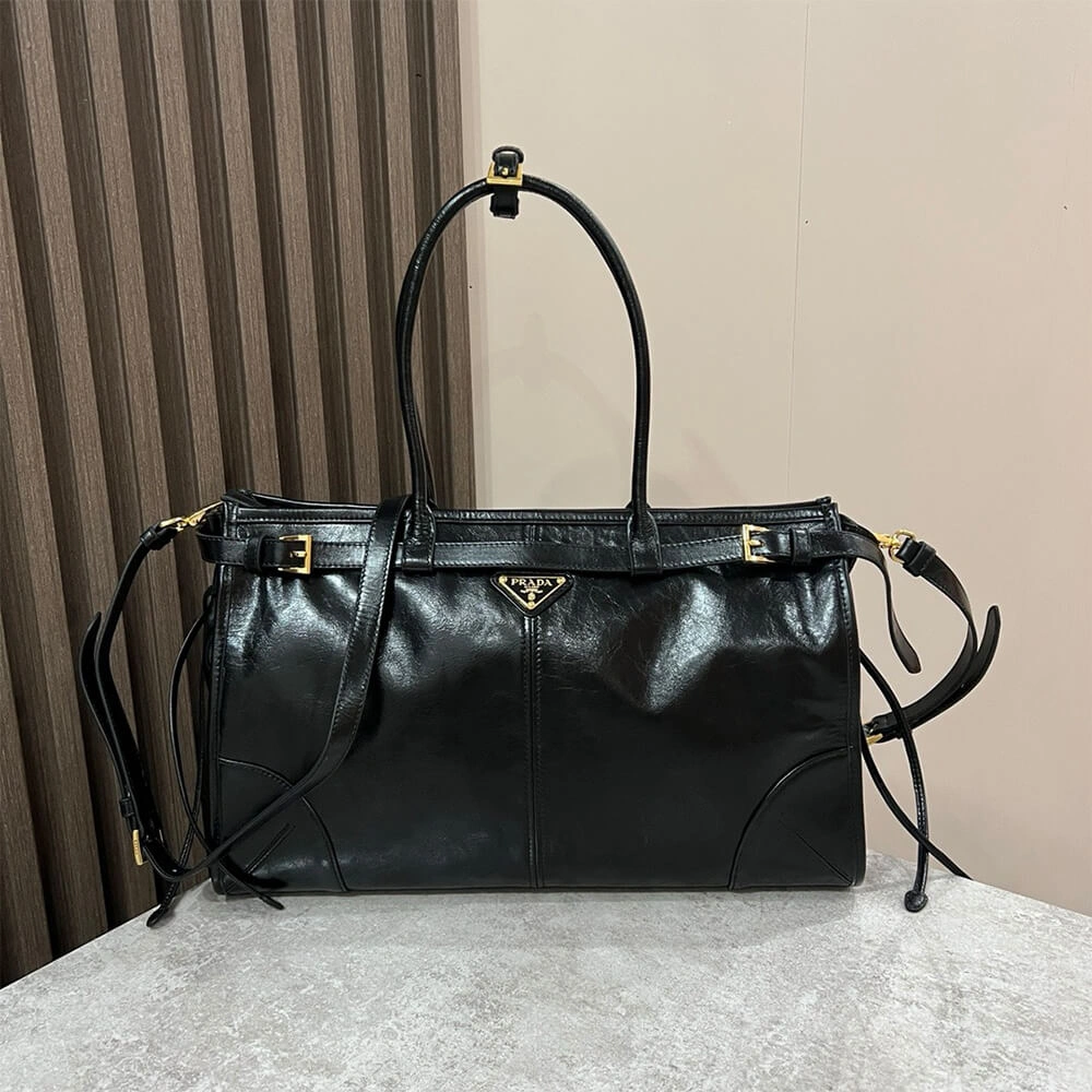 EyeCatching Prada Large leather handbag(high-end grade) 3005