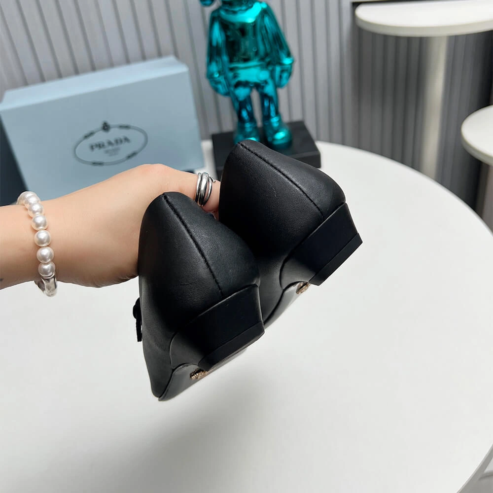 Prada Leather Mary Jane Ballerinas Affordable 3457