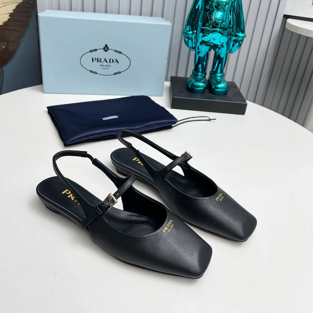 Prada Leather Slingback Ballerinas Bright 3475