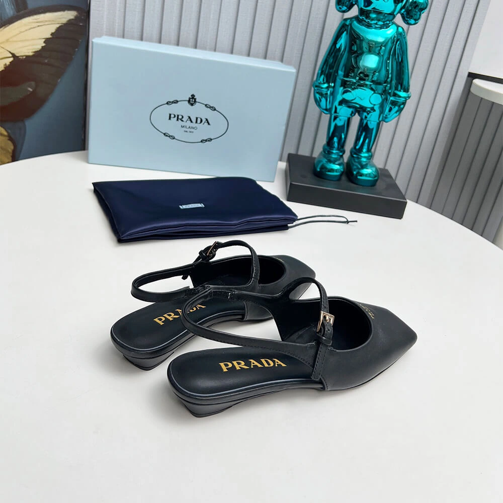Prada Leather Slingback Ballerinas Bright 3475