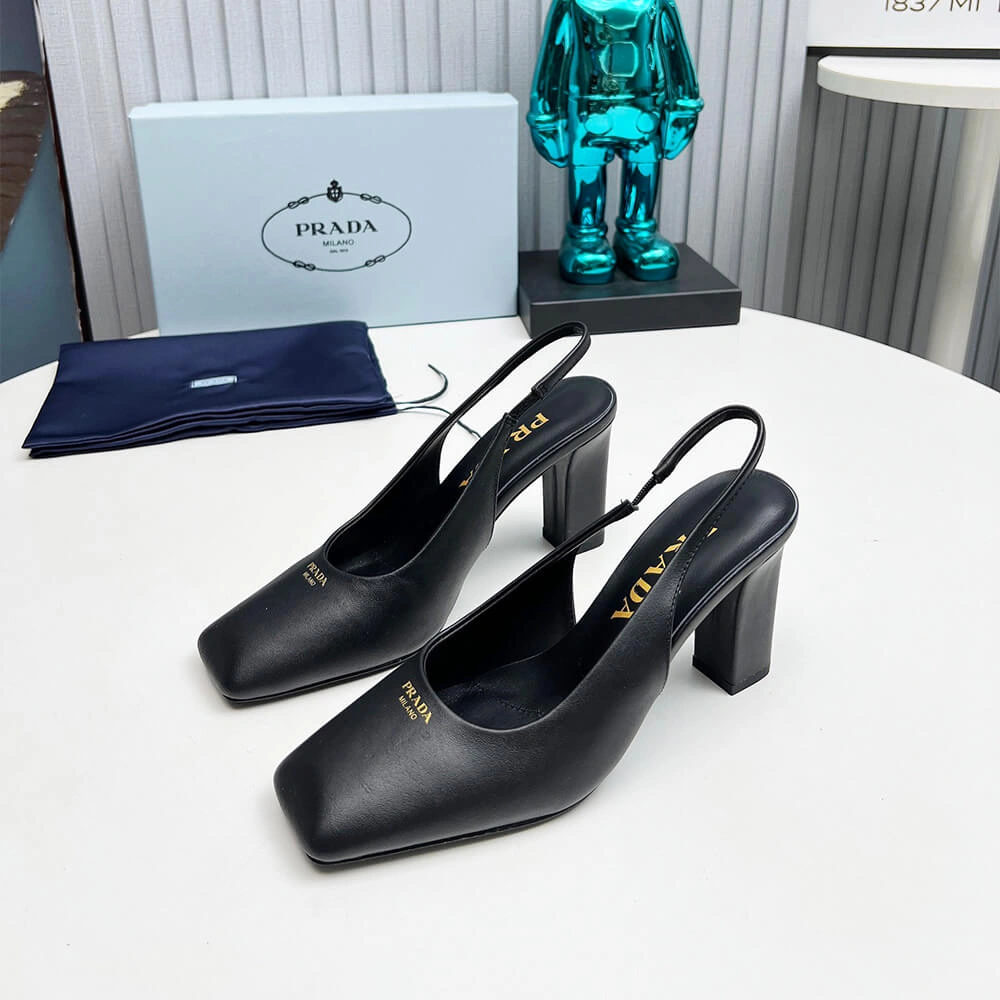 Lightweight Prada Leather Slingback Pumps 85 mm 3447