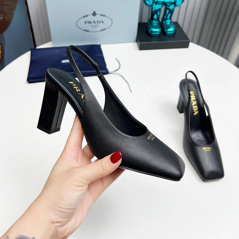 Lightweight Prada Leather Slingback Pumps 85 mm 3447
