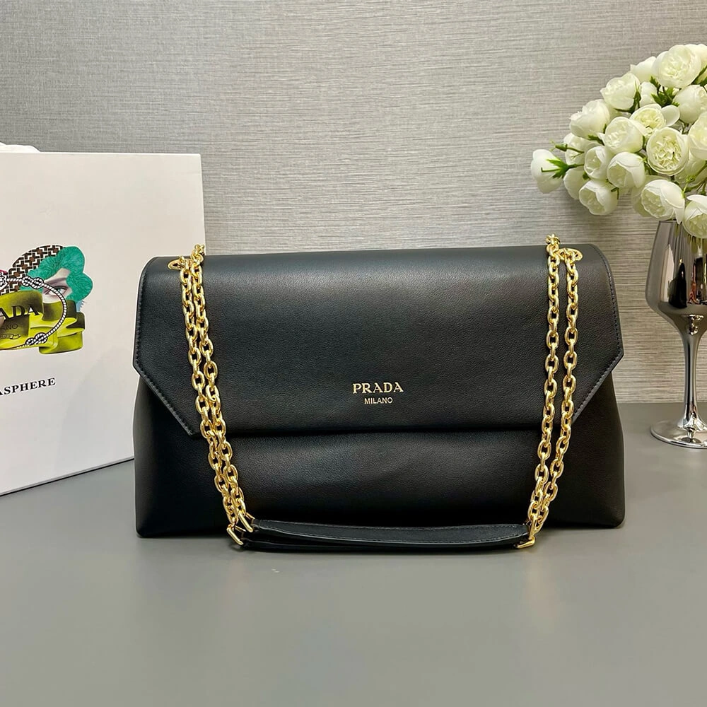 Prada Medium leather shoulder bag (HIGH-END GRADE) Premium 2996