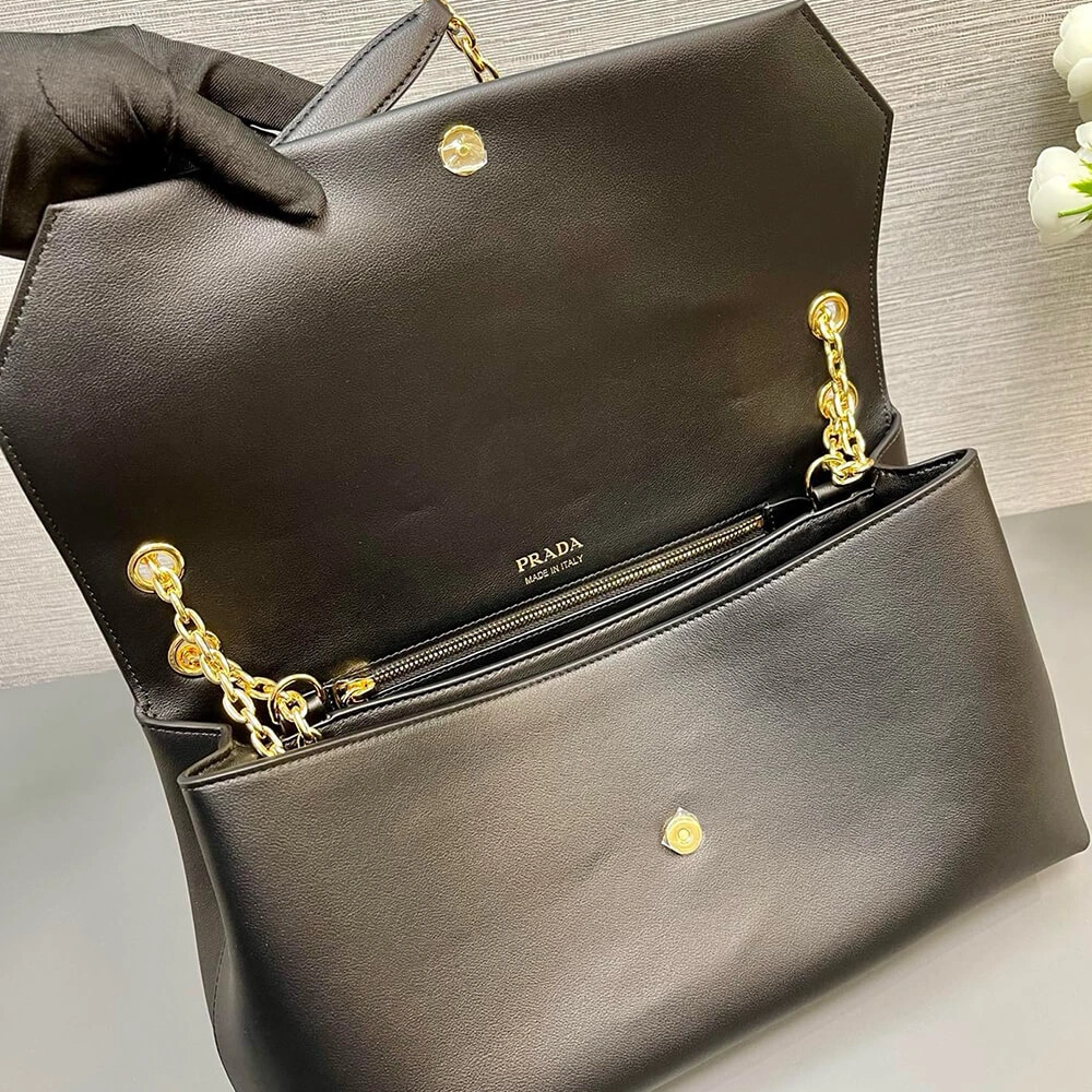 Prada Medium leather shoulder bag (HIGH-END GRADE) Premium 2996