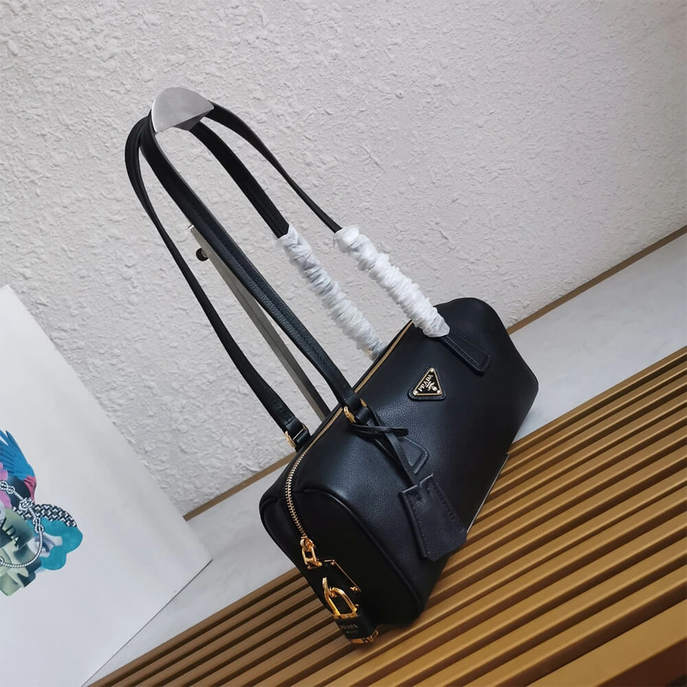 EasyCare Prada Medium leather top-handle bag with padlock(high-end grade) 3029