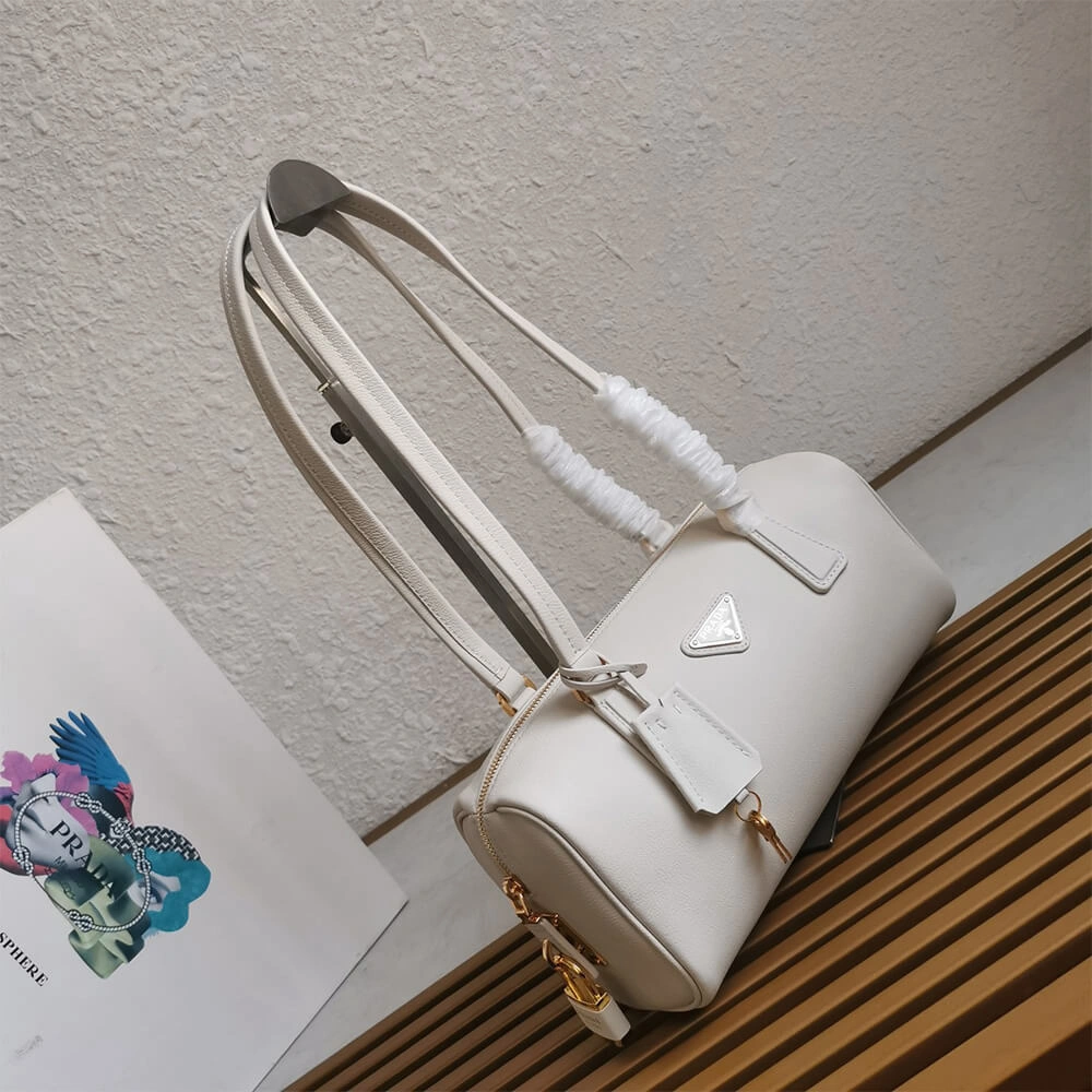 AllSeason Prada Medium leather top-handle bag with padlock(high-end grade) 3042