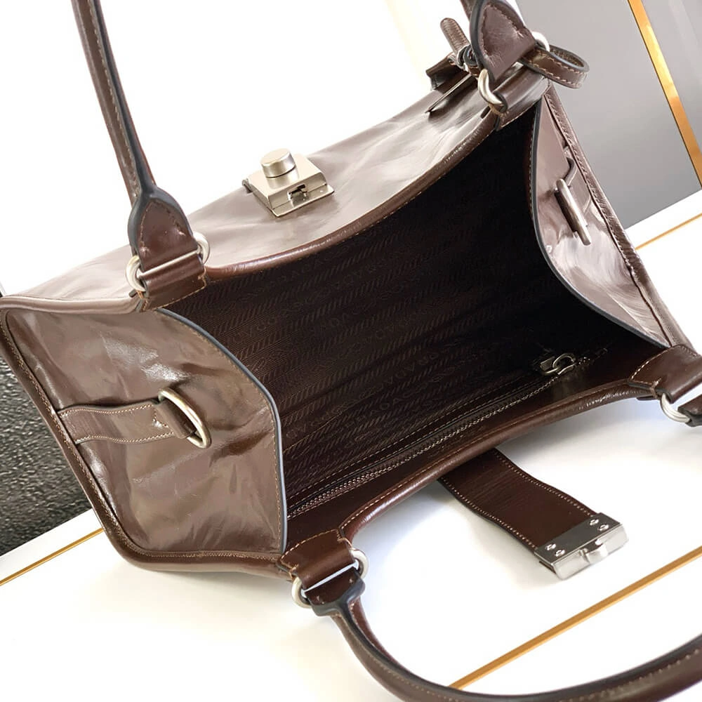 Refined Prada Medium leather tote bag(high-end grade) 3036
