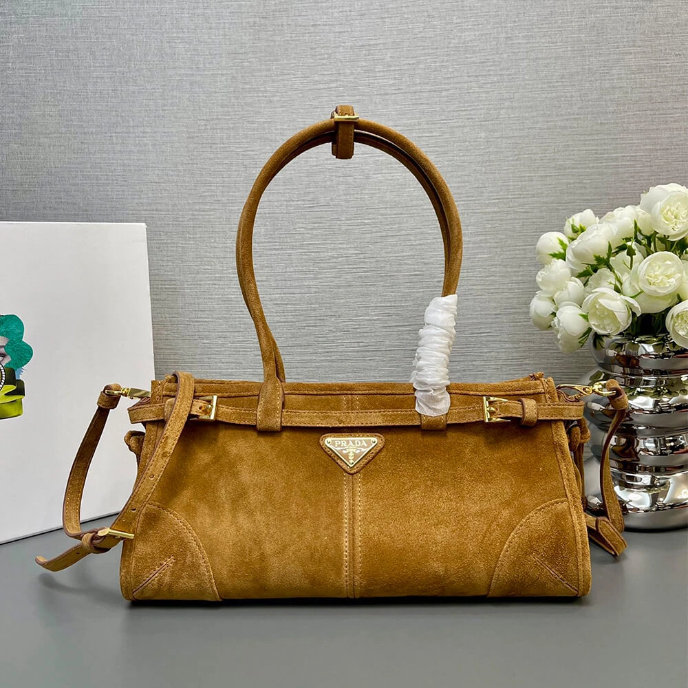 Youthful Prada Medium suede handbag(high-end grade) 2980