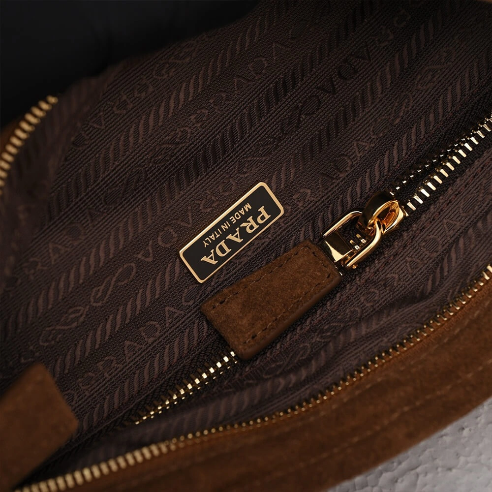 Prada Medium suede handbag(high-end grade) Practical 2976