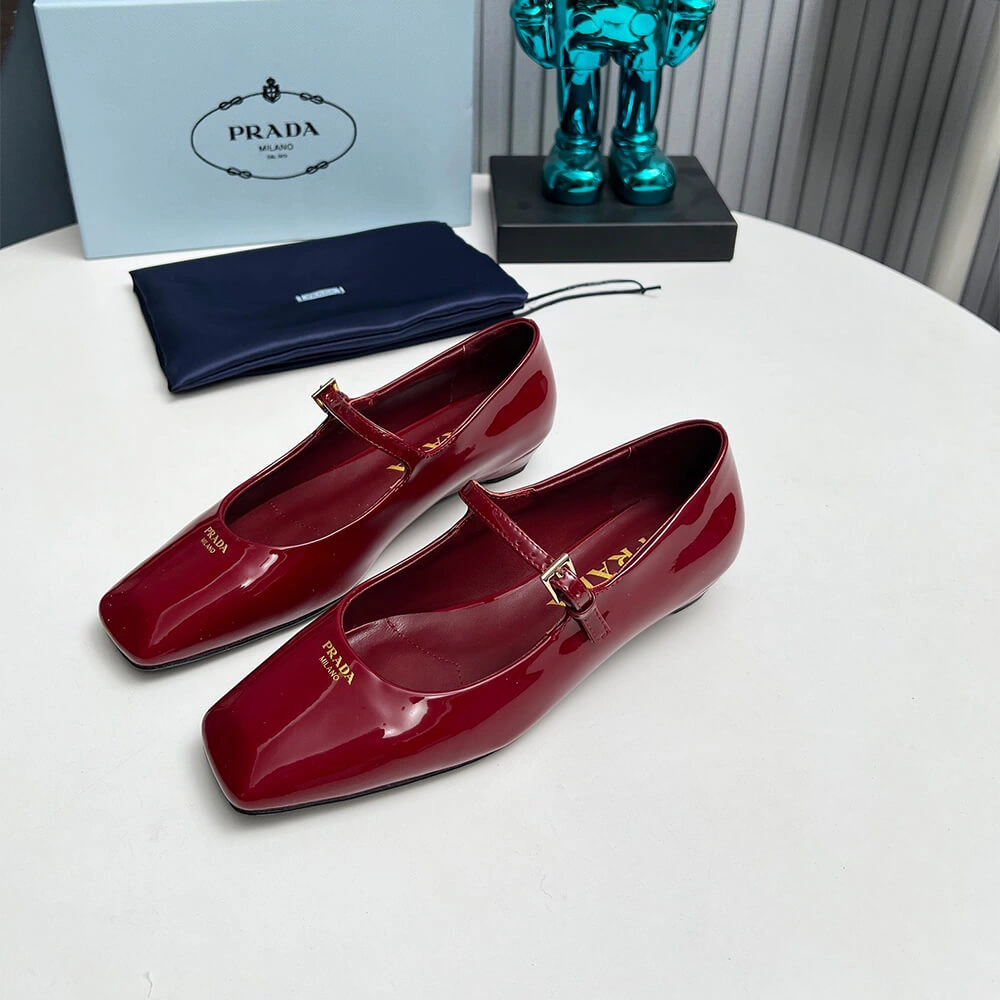 Original Prada Patent Leather Mary Jane Ballerinas 3462