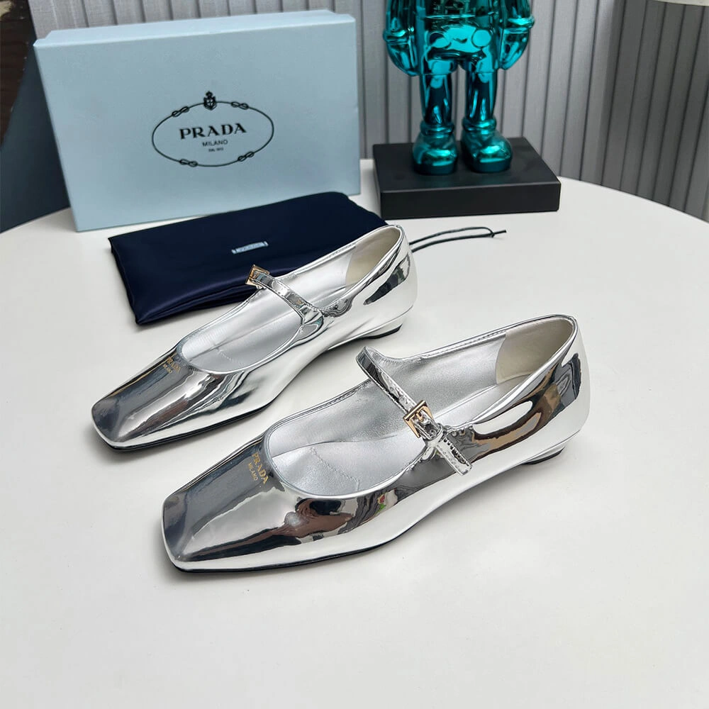 Prada Patent Leather Mary Jane Ballerinas MoistureWicking 3469