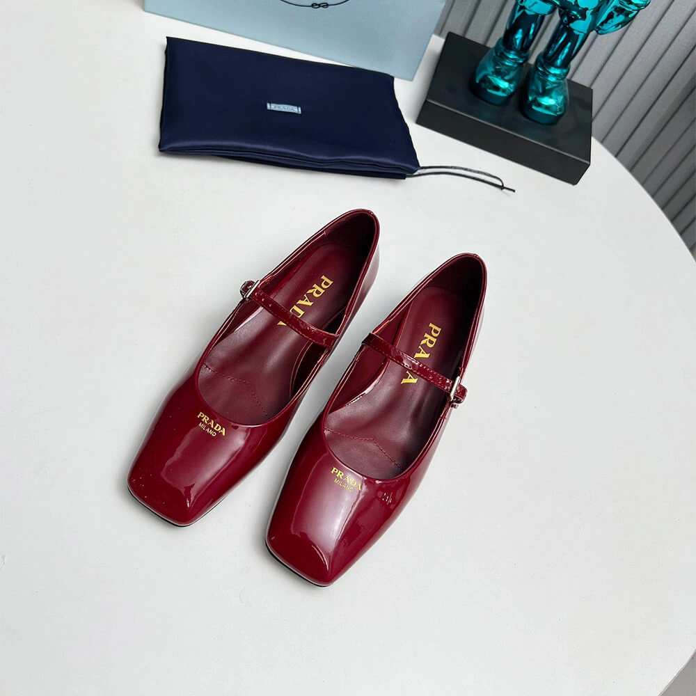 Original Prada Patent Leather Mary Jane Ballerinas 3462