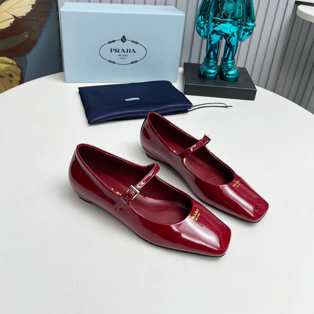 Original Prada Patent Leather Mary Jane Ballerinas 3462