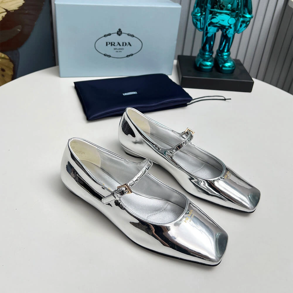 Prada Patent Leather Mary Jane Ballerinas MoistureWicking 3469