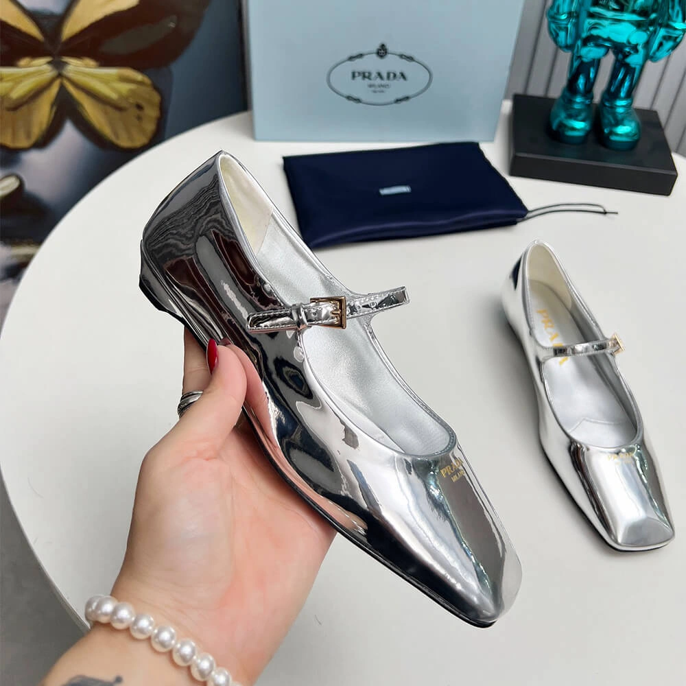 Prada Patent Leather Mary Jane Ballerinas MoistureWicking 3469