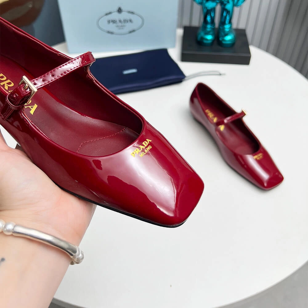 Original Prada Patent Leather Mary Jane Ballerinas 3462