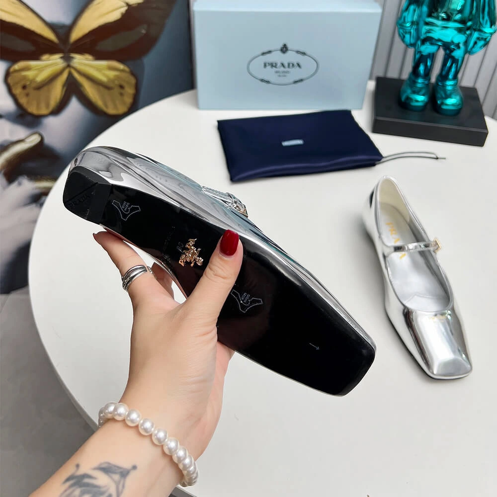 Prada Patent Leather Mary Jane Ballerinas MoistureWicking 3469