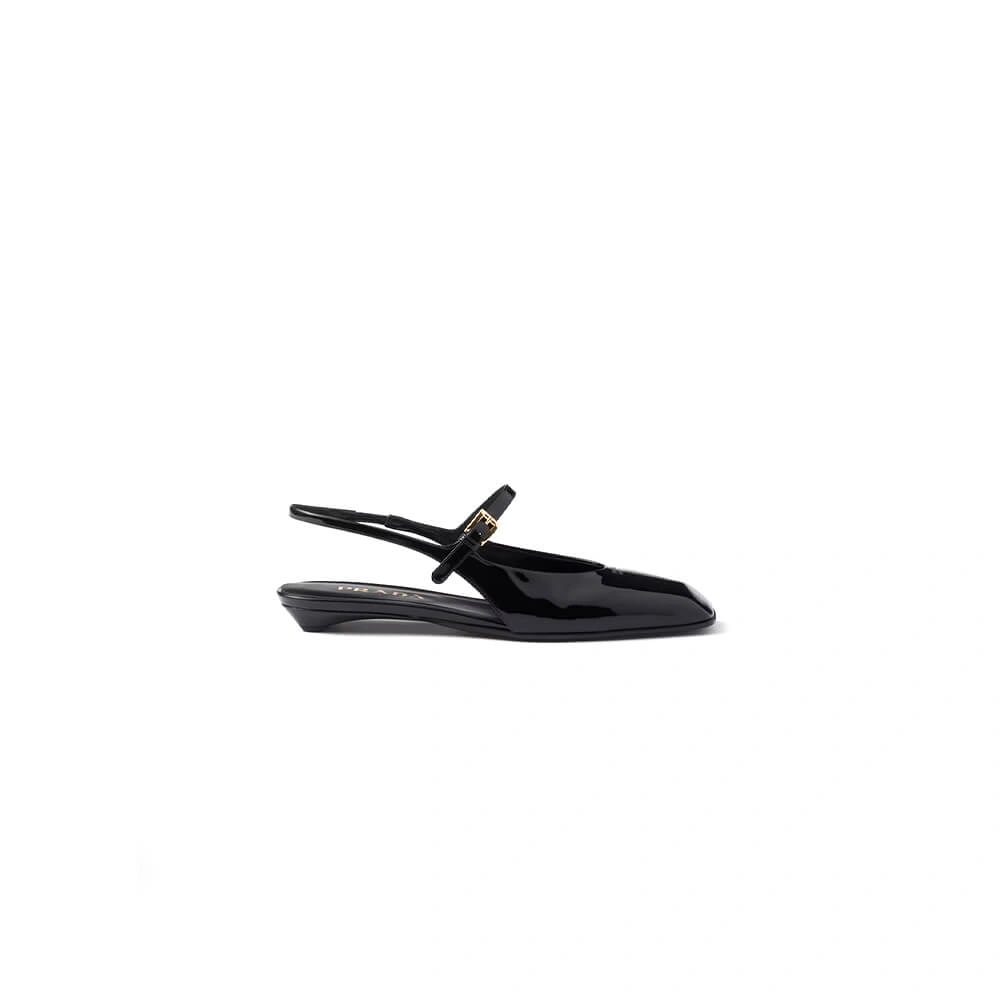 Prada Patent Leather Slingback Ballerinas Practical 3449