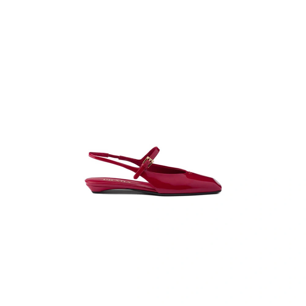 Comfortable Prada Patent Leather Slingback Ballerinas 3455
