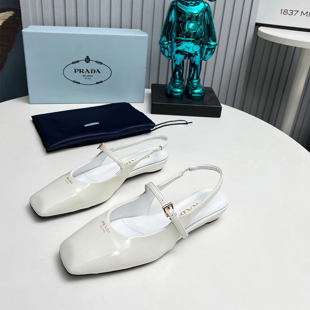 Functional Prada Patent Leather Slingback Ballerinas 3482