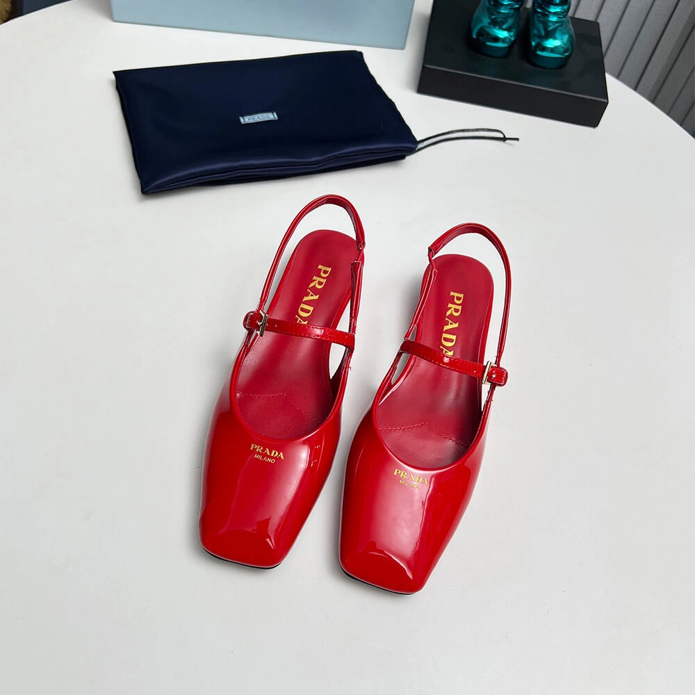 Timeless Prada Patent Leather Slingback Ballerinas 3484