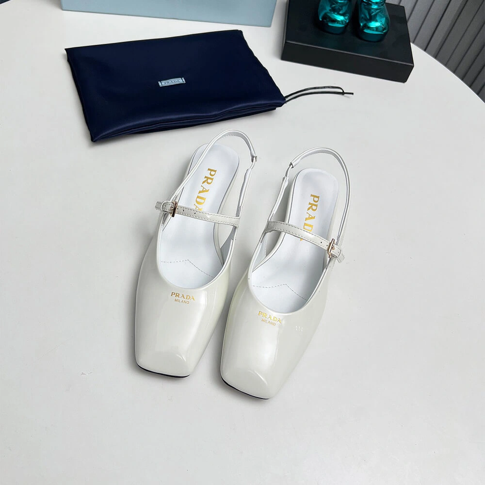 Functional Prada Patent Leather Slingback Ballerinas 3482