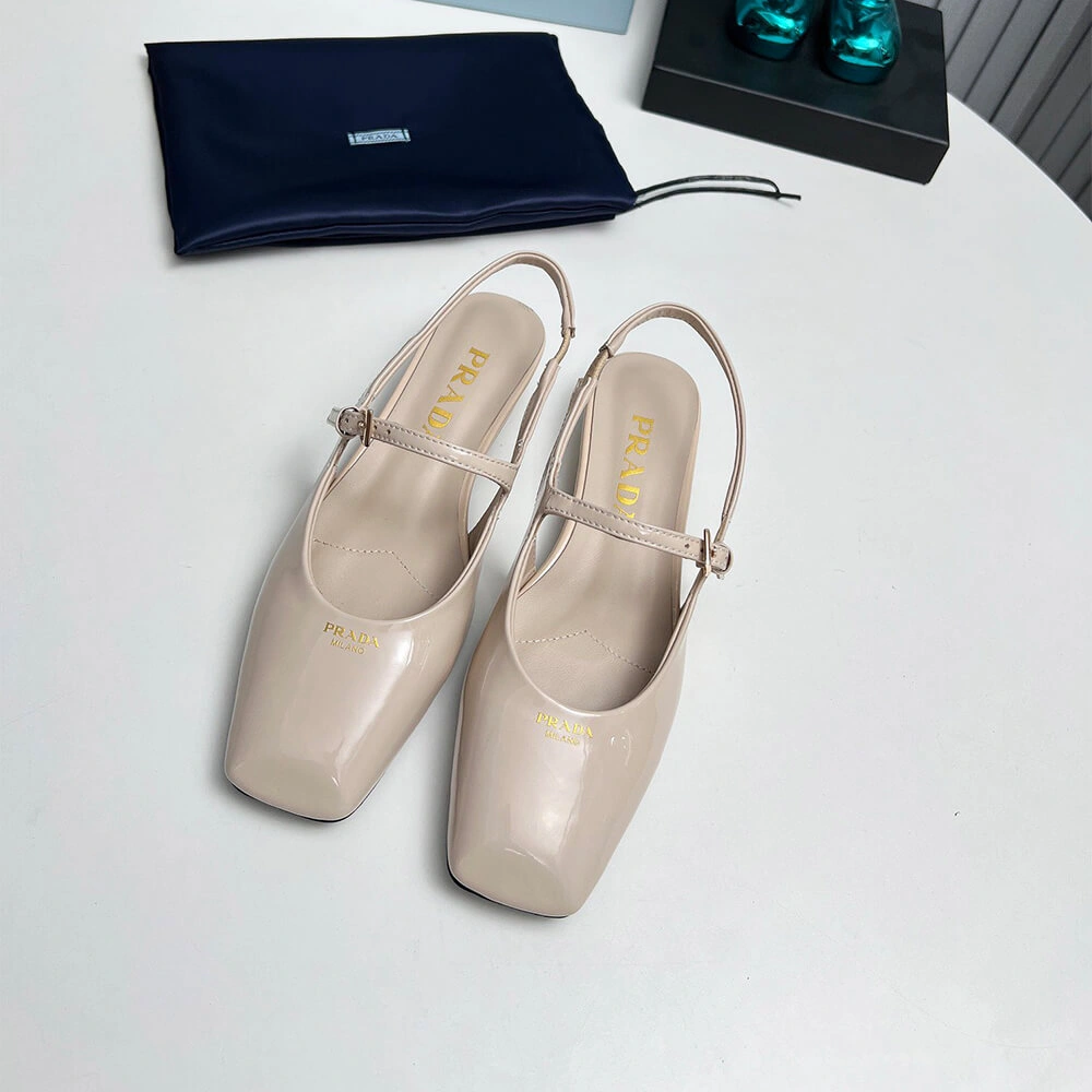 Prada Patent Leather Slingback Ballerinas Snug 3478