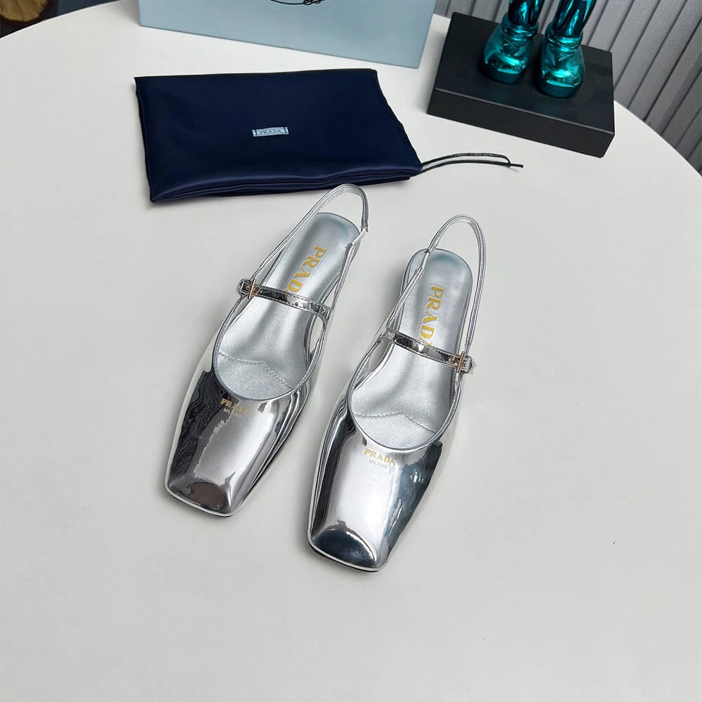 Prada Patent Leather Slingback Ballerinas Unique 3456