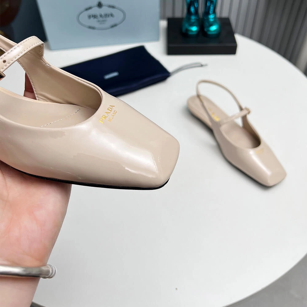 Prada Patent Leather Slingback Ballerinas Snug 3478