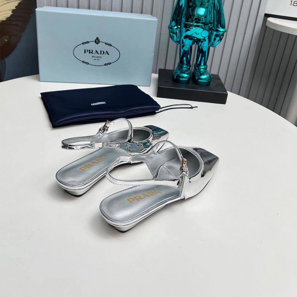 Prada Patent Leather Slingback Ballerinas Unique 3456