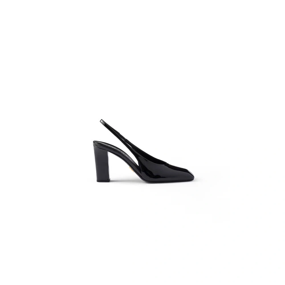Prada Patent Leather Slingback Pumps 85 mm Stylish 3450
