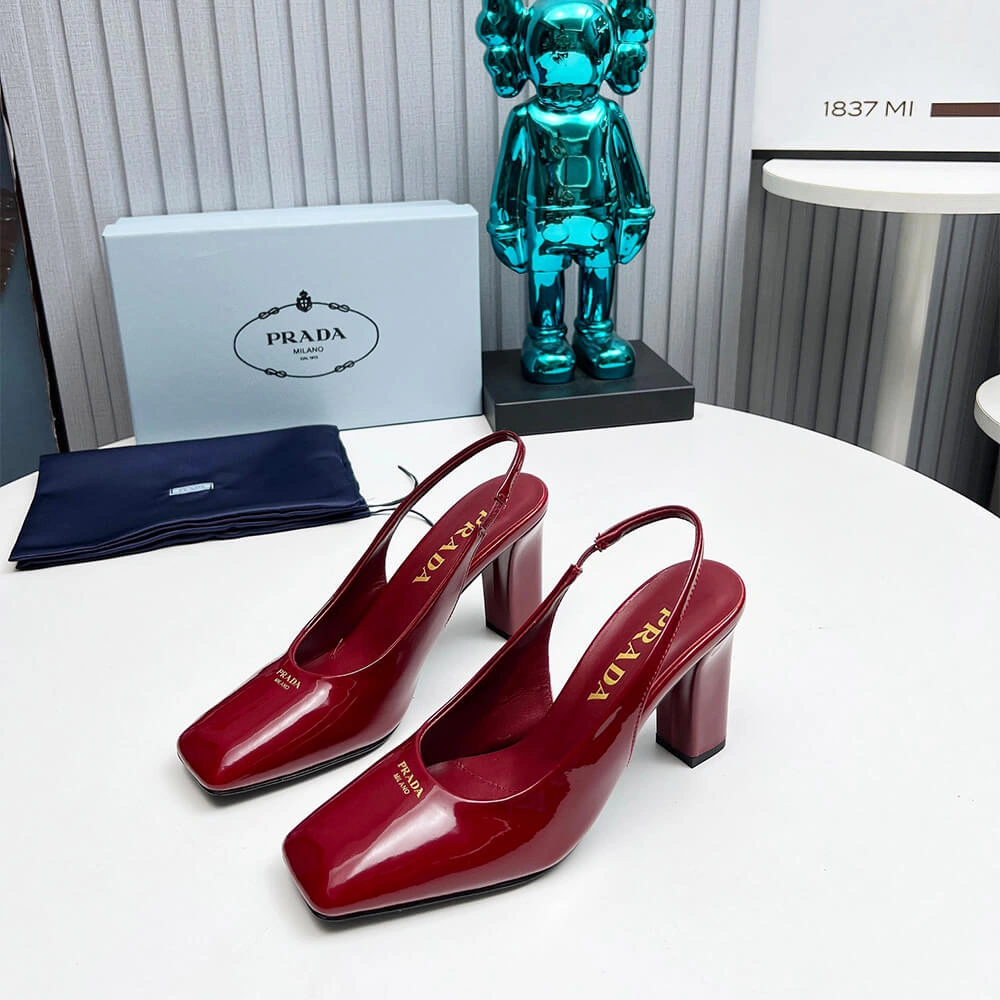 ModernLook Prada Patent Leather Slingback Pumps 85 mm 3464